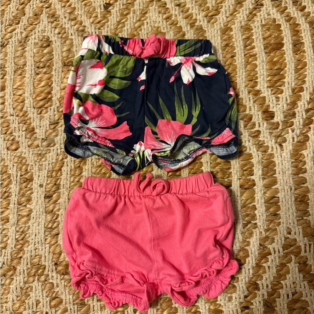 Floral and Pink Kids Shorts Set